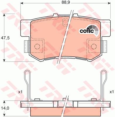 КОЛОДКИ ГАЛЬМІВНІ ЗАД HONDA ACCORD/CIVIC/PRELUDE 1,3-2,3 90-12