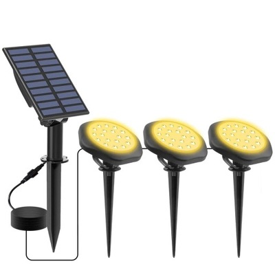 Lampa solarna LED (3x 1W) do oczka wodnego 3K ciepła barwa wbijana ogrodowa