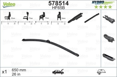 ЛИСТ ДВІРНИКИ 650MM HF65B HYDROCONNECT ПЕРЕД VAL578514