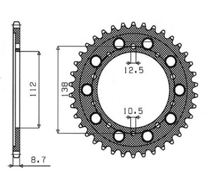 SUNSTAR KRUMPLIARATIS GALINĖ 4448 45 / 408 45 HONDA CBR 600F '91-'96, CBF 1000 '06 