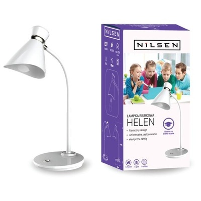 Lampka biurkowa Nilsen E27 HELEN biała