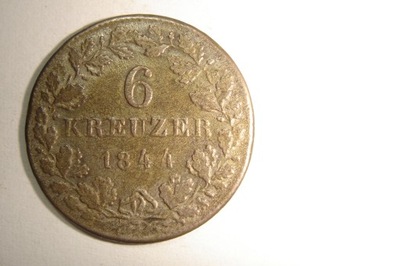 Württemberg - Wirtembergia - 6 Kreuzer 1844