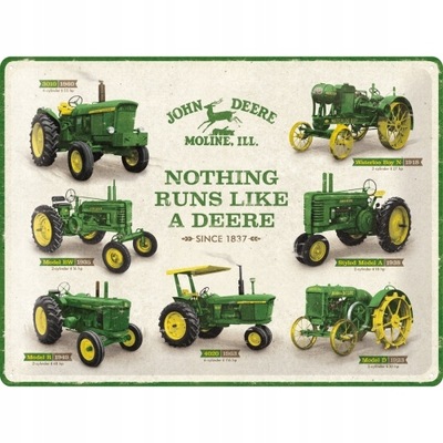 PLACA SZYLD JOHN DEERE MODELS BLASZANY 30X40  