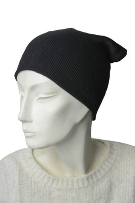 Czapka damska czarna beanie jesienna