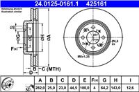 ATE DISKU STABDŽIŲ PRIEK. 282X25 V MG MG ZR 01-/MG MG ZS 01- 