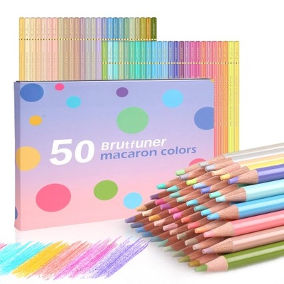 Zestaw kolorowych kredek Macaroon 50 kolorów