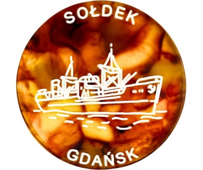 Bursztynowa moneta Sołdek Gdańsk