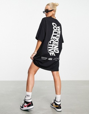 Czarny T-shirt oversize defekt 38