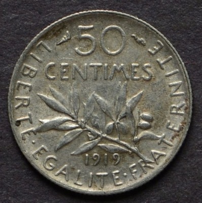 Francja - 50 centimes 1919