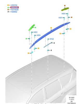 Молдинг /заглушка рейлінг права ford kuga mk2 2016- фото №1