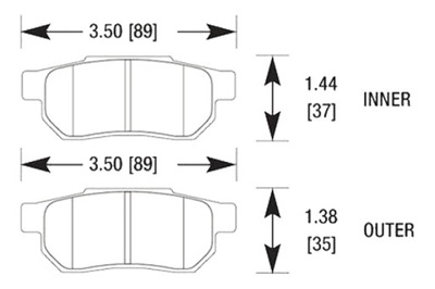 HAWK HPS 5.0 HONDA JAZZ SUSTIPRINTI TRINKELĖS GAL. HB350B.496 