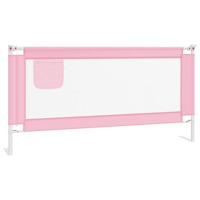Barierka do łóżeczka dziecięcego, różowa, 180x25 c