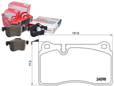 КОЛОДКИ ГАЛЬМІВНІ AUDI TT 09- ПЕРЕД 2.5TFSI BREMBO