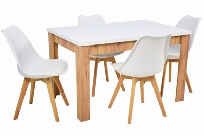 Rozkładany stół 80x120/160 cm i 4 krzesła