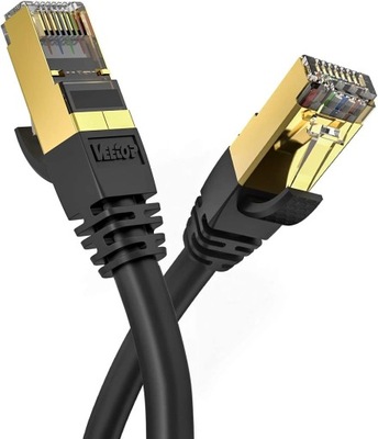 Veetop kabel S/FTP CAT 8 czarny 40 Gbps 15 metrów