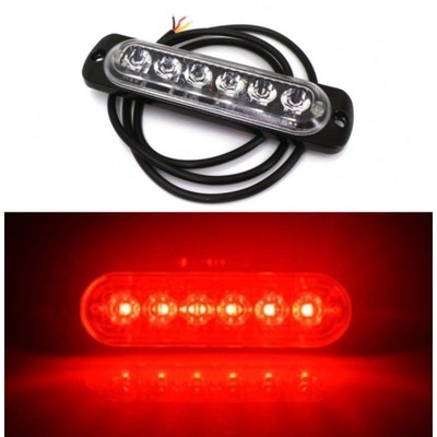 ФАРА ТУМАННАЯ 6 LED 10-30V, КРАСНАЯ МОЩНАЯ 