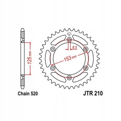 PINION GEAR REAR JT JTR210,39  