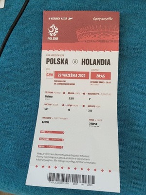 bilet Polska - Holandia