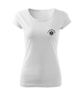 Koszulka damska Pielęgniarka Eskulap Logo BIAŁA r. L