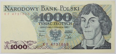 Banknot 1000 zł 1982 rok - Seria KF