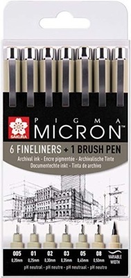 Cienkopisy Sakura Pigma Micron zestaw 6 sztuk