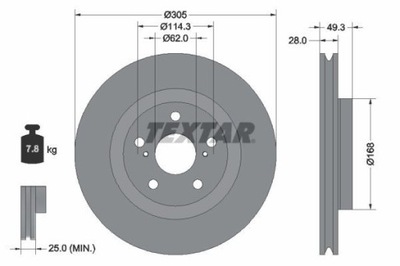 2X ДИСК ТОРМОЗНОЙ LEXUS ПЕРЕД ES/UX 2,0-3,5 18- 92304305