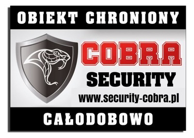 Tablica TABLICZKA obiekt chroniony SECURITY 30X21 całodobowo monitorowany