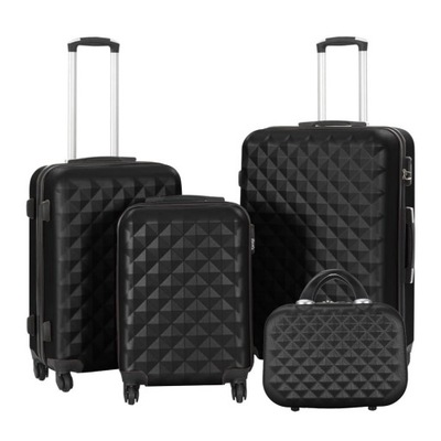 Zestaw walizek podróżnych z kosmetyczką w kilku kolorach-czarny