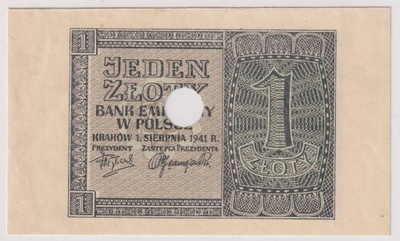 1 Złoty Polska 1941 bez numeratora