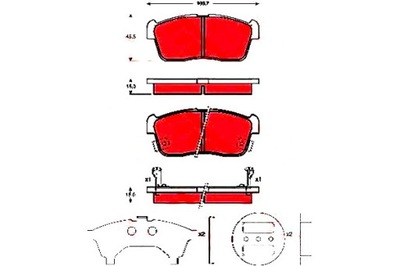 ZAPATAS DE FRENADO SUZUKI PARTE DELANTERA CARRY 1,3 00-04 TRW  