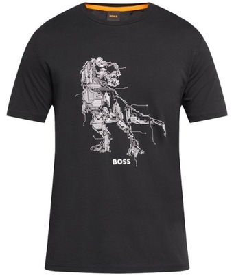 HUGO BOSS czarny T-shirt bawełniana koszulka z krótkim rękawem r. M