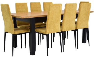 Duży stół 80x160/200 i 8 krzeseł TAPICEROWANYCH