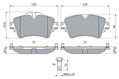 BOSCH 0 986 494 736 КОЛОДКИ ГАЛЬМІВНІ