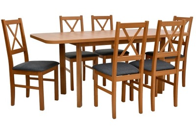 komplet mebli stół i 6 krzeseł, drewniane krzesła