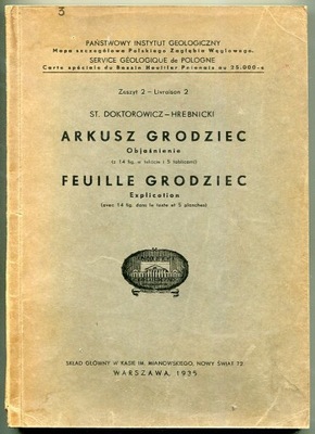 BĘDZIN GRODZIEC / ZAGŁĘBIE :: geologia opis : 1935 rok