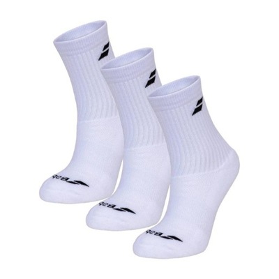 SKARPETY SPORTOWE TENIS BABOLAT CREW SOCKS 3 PACK WHITE 39-42