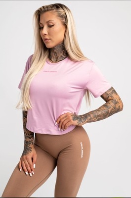 GYM GLAMOUR T-SHIRT SPORT PINK L