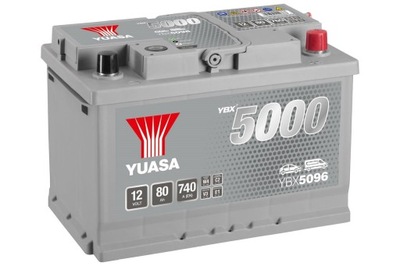 АККУМУЛЯТОР YUASA 5000 YBX5096 80AH 740A P+