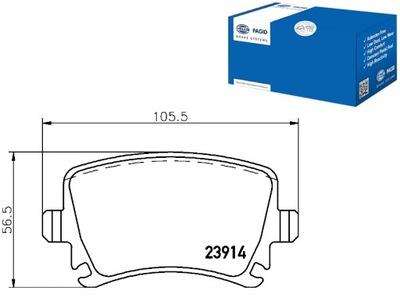 ZAPATAS DE FRENADO HELLA PAGID 1K0698451B 1K0698451K  