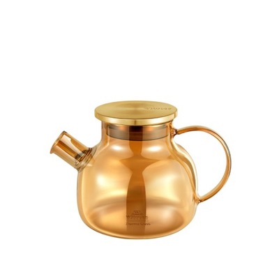Dzbanek do zaparzania herbaty 950 ml Wilmax szkło termiczne złoty kolor