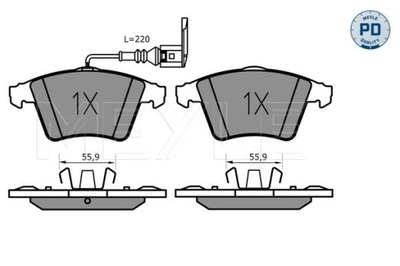 КОЛОДКИ ТОРМОЗНЫЕ ПЕРЕД VW T5 03- 1,9-3,2 ШЕСТЕРНИ 16