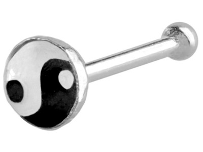 VERSIL - kolczyk nos yin -yang 3 mm SREBRO 0,925