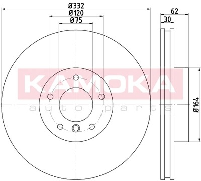 DISCOS DE FRENADO PARTE DELANTERA KAMOKA 103301  