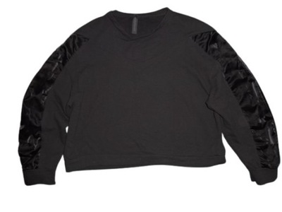 new collection Italy czarna oversize bluza ze wstawką r.L-XL