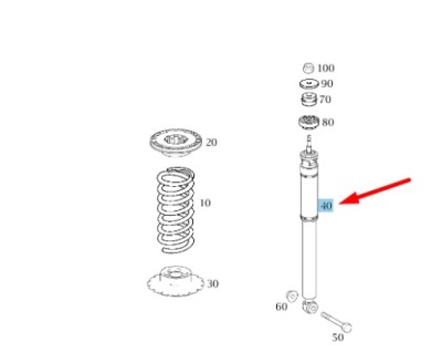 Mercedes-benz a w169 rear shock абсорбер a1693260000 фото №1