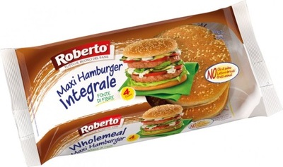 ROBERTO Maxi Hamburger 4xBułki pszenne razowe 300g