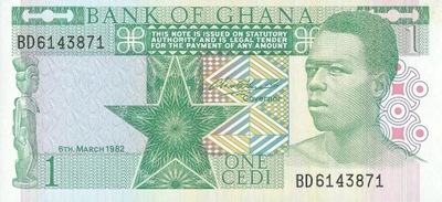 Ghana - 1 Cedi - 1982 - P17b - St.1