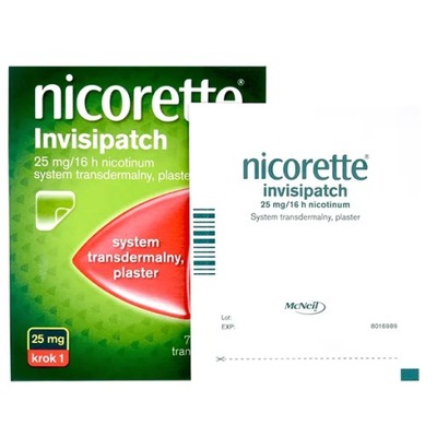 NICORETTE Invisipatch 25 mg nikotyna plastry 7 szt