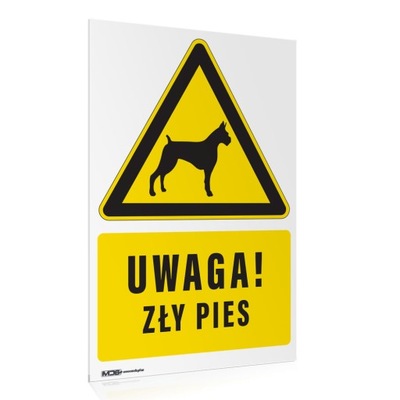 Tablica ostrzegawcza - uwaga zły pies 20x30 cm