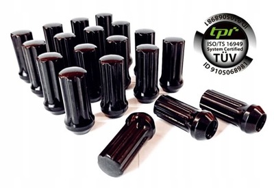 PUERCAS NEGRAS TPI SD 14X1,5 LARGAS 50MM JEEP FORD MUSTANG 20SZT + LLAVES  